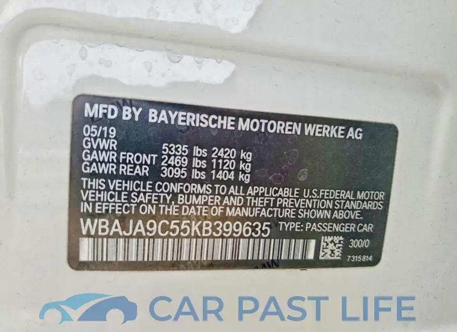 WBAJA9C55KB399635# 12