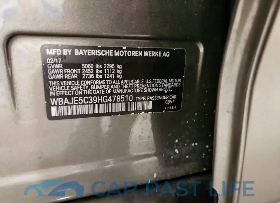 WBAJE5C39HG478510# 13