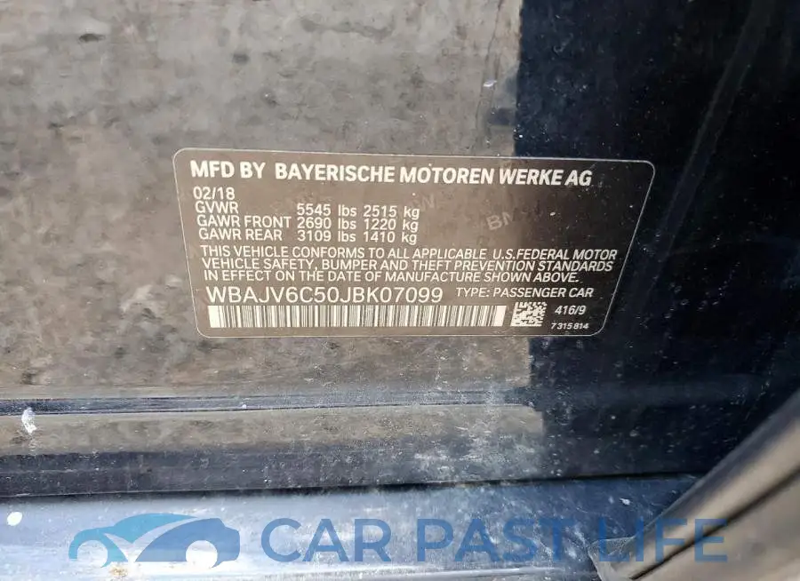 WBAJV6C50JBK07099# 12