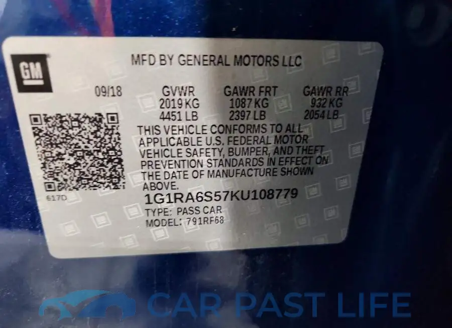 1G1RA6S57KU108779# 12