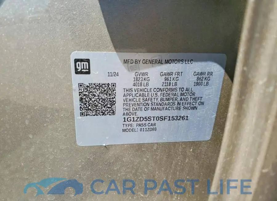 1G1ZD5ST0SF153261# 12
