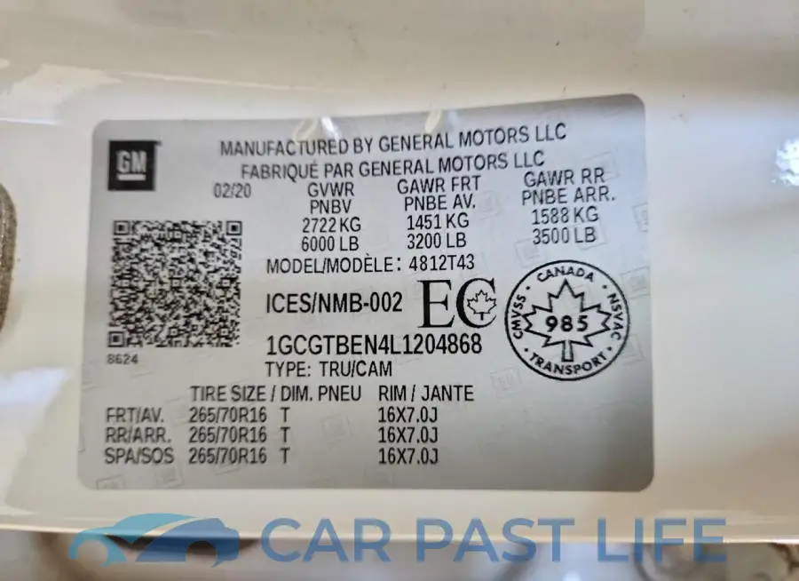 1GCGTBEN4L1204868# 13