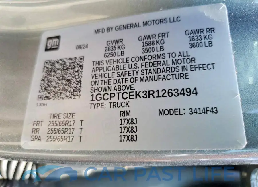 1GCPTCEK3R1263494# 12