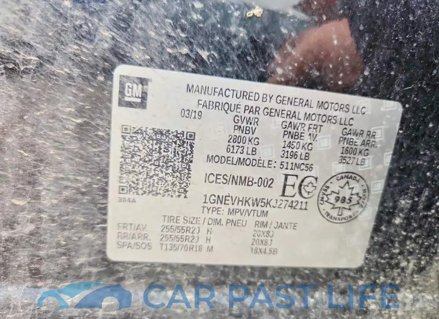 1GNEVHKW5KJ274211# 14