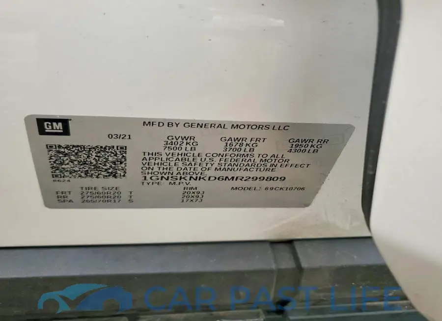 1GNSKNKD6MR299809# 13