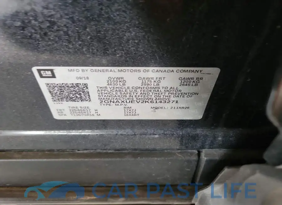 2GNAXUEV2K6143271# 13