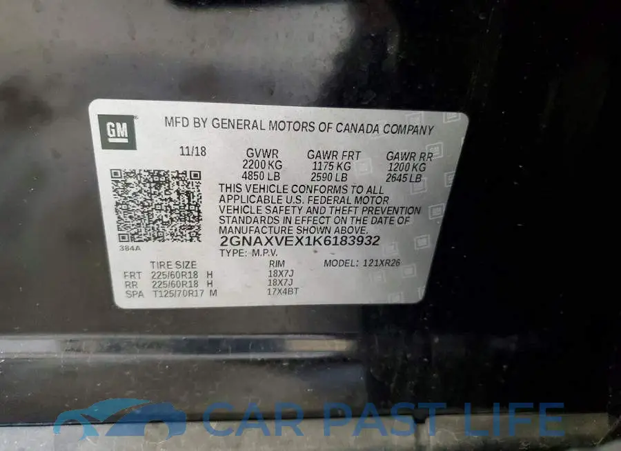 2GNAXVEX1K6183932# 13