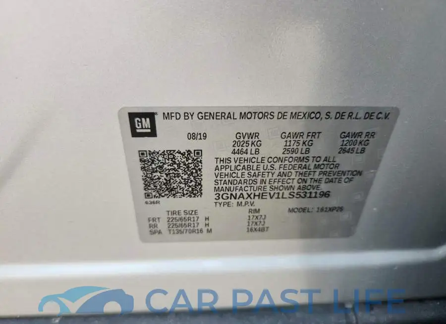 3GNAXHEV1LS531196# 13