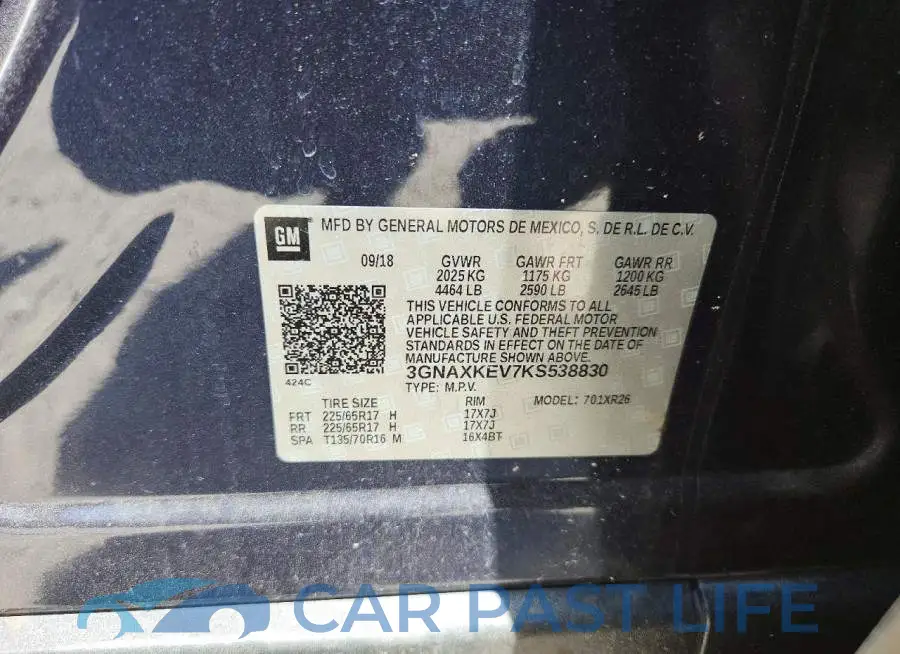 3GNAXKEV7KS538830# 12