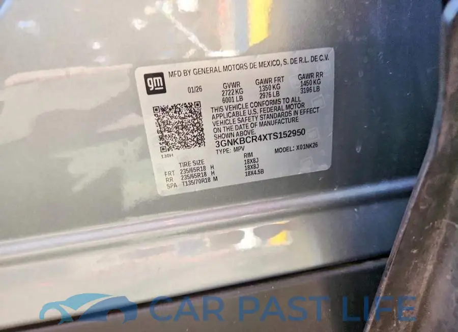 3GNKBCR4XTS152950# 13