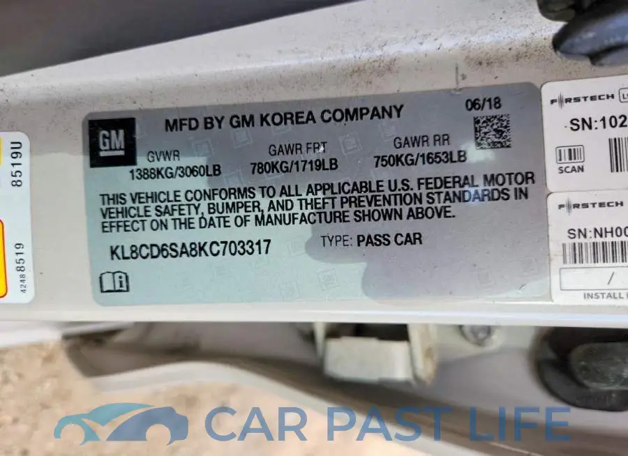 KL8CD6SA8KC703317# 12