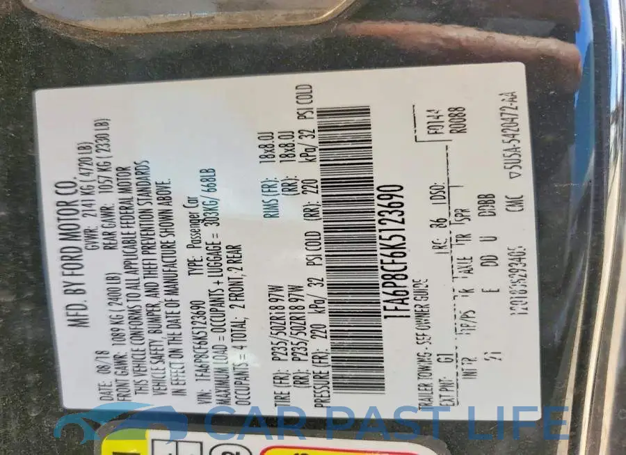 1FA6P8CF6K5123690# 12