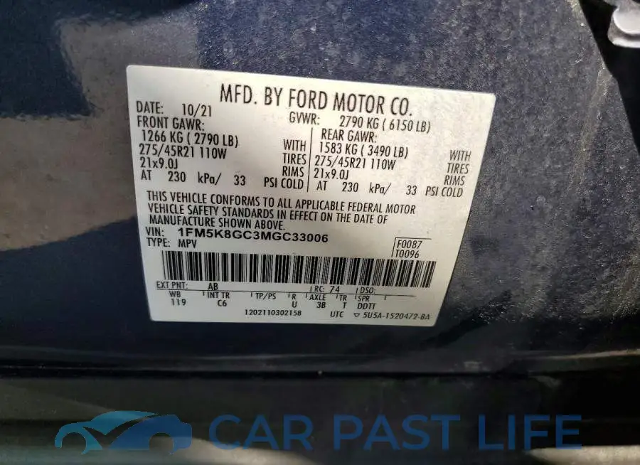 1FM5K8GC3MGC33006# 13