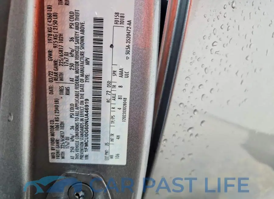 1FMCU0G60NUA46919# 12