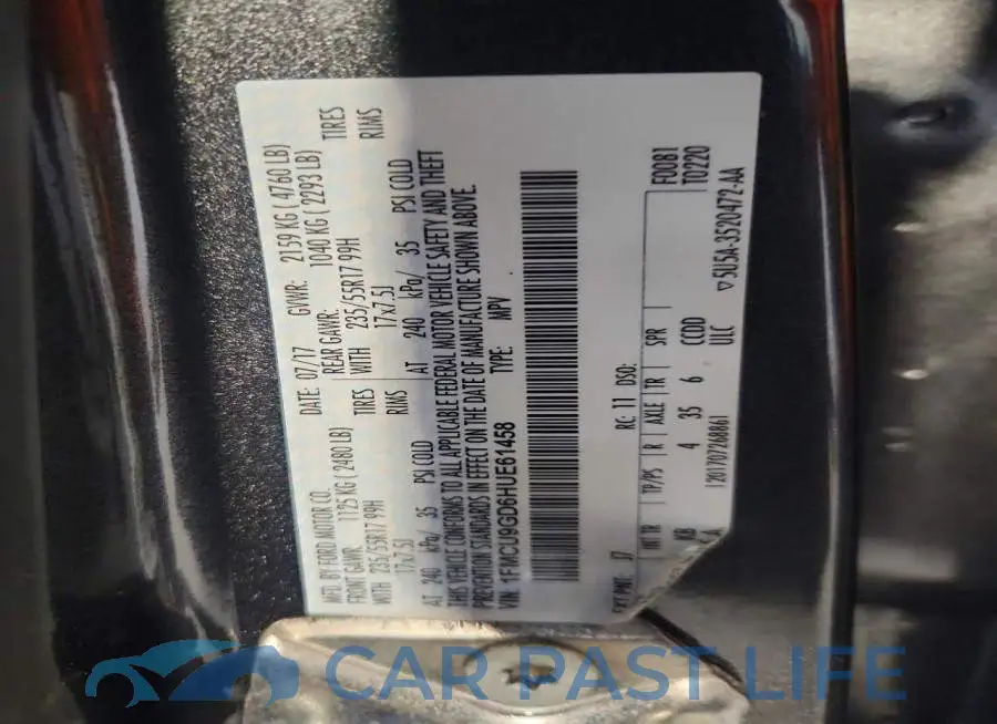 1FMCU9GD6HUE61458# 13