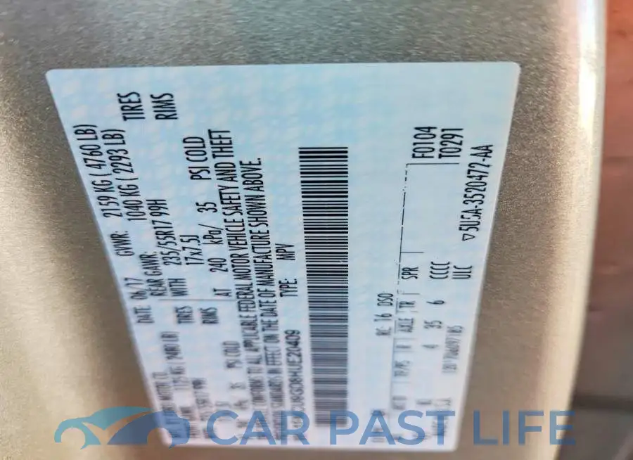 1FMCU9GD8HUE20409# 13