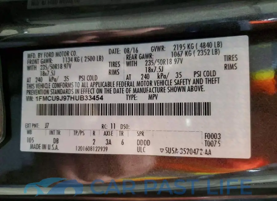 1FMCU9J97HUB33454# 13