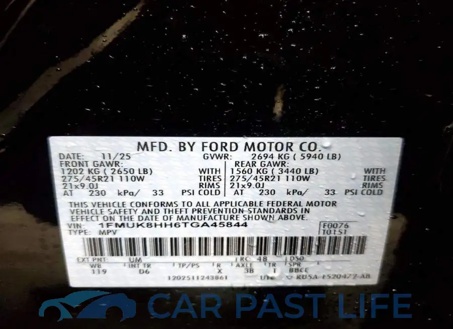 1FMUK8HH6TGA45844# 14