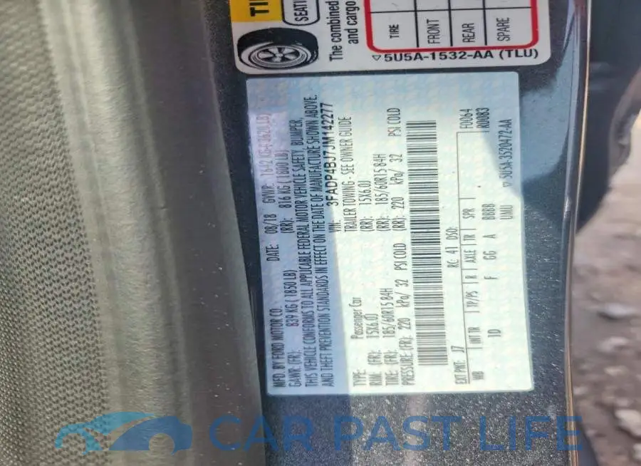 3FADP4BJ7JM142277# 12