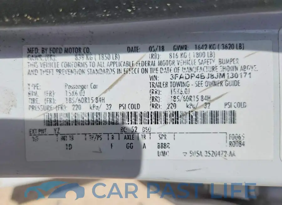 3FADP4BJ8JM130171# 13