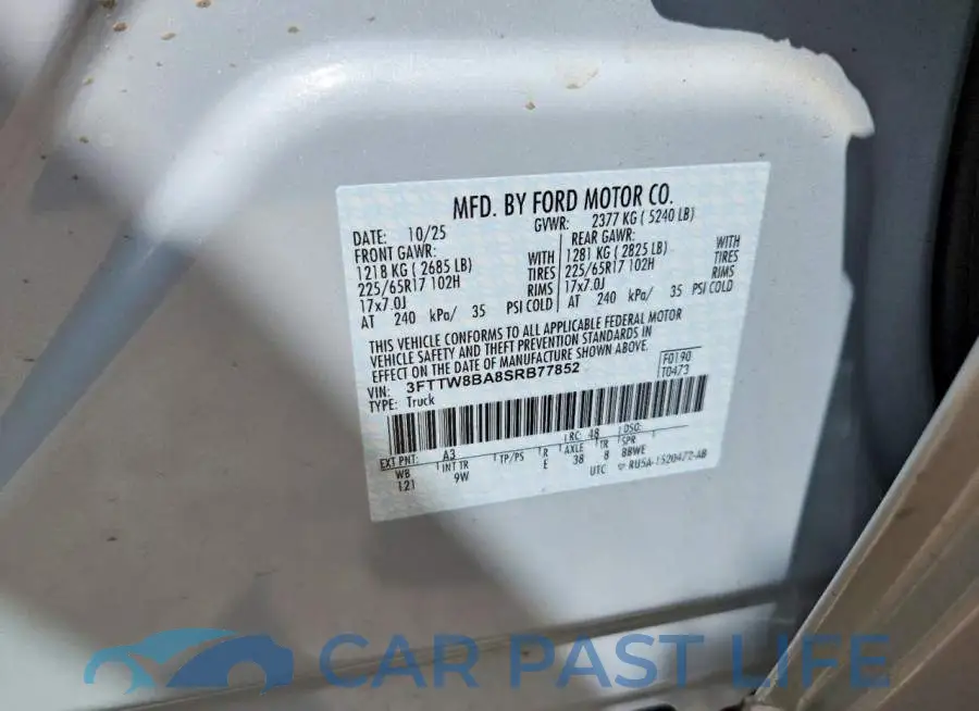 3FTTW8BA8SRB77852# 12