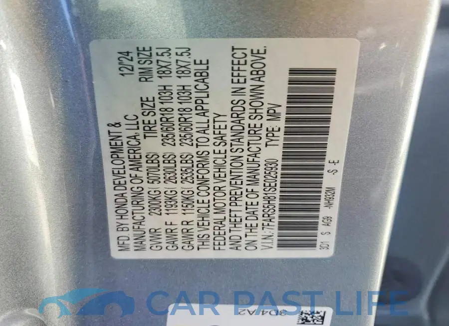 7FARS5H81SE025930# 12