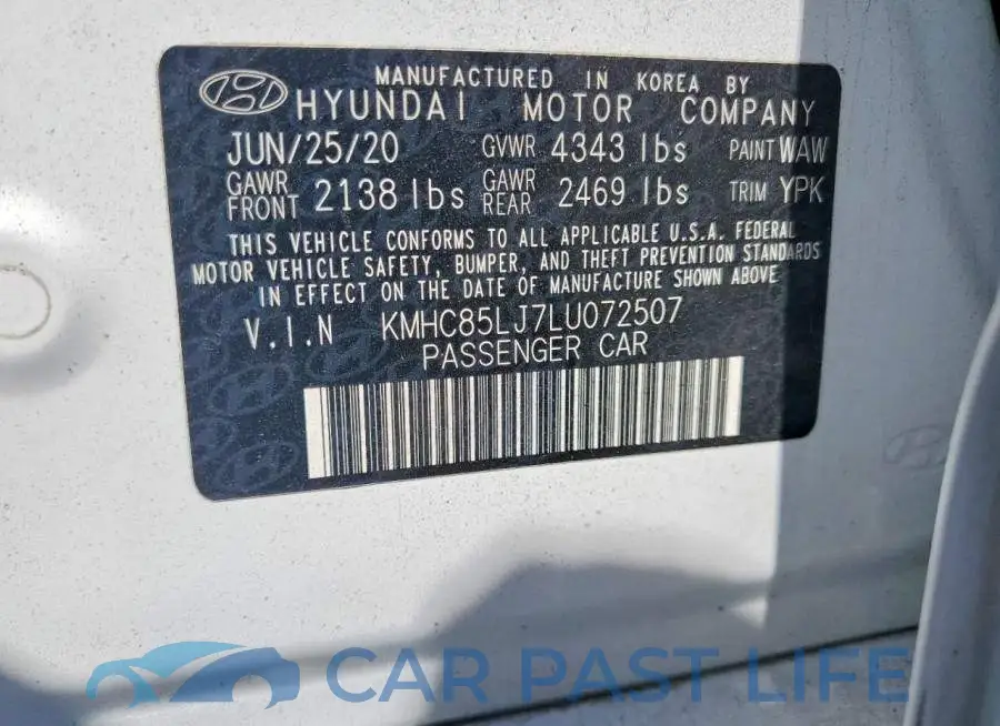 KMHC85LJ7LU072507# 12