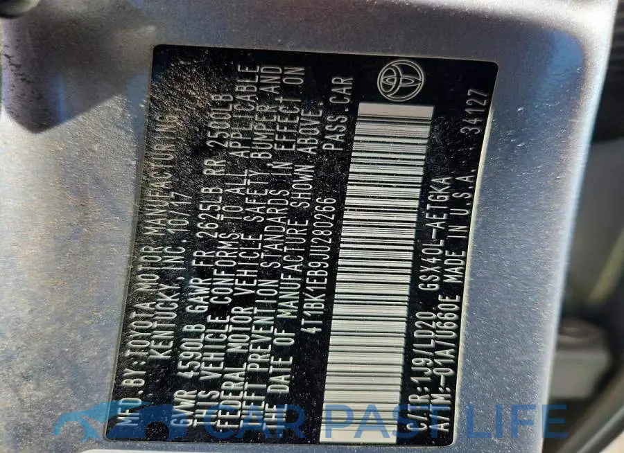 4T1BK1EB9JU280266# 12