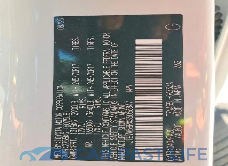 JTEVA5BRXS5056847# 13