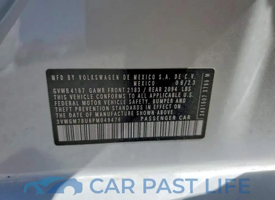 3VWGM7BU6PM049476# 13