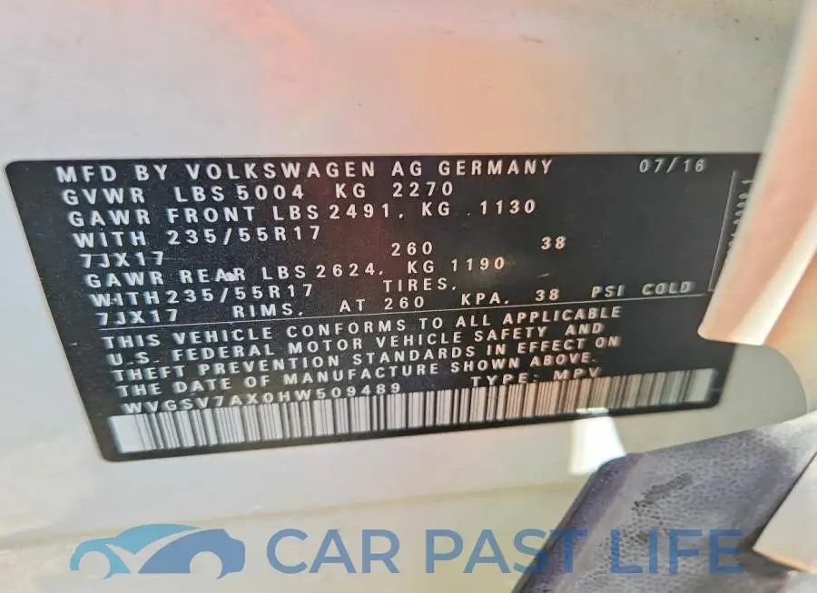 WVGSV7AX0HW509489# 13