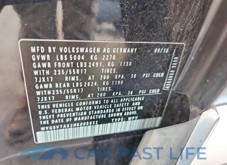 WVGSV7AX2HK005632# 13