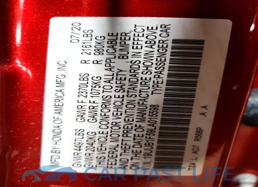 19UUB1F59LA015598# 12