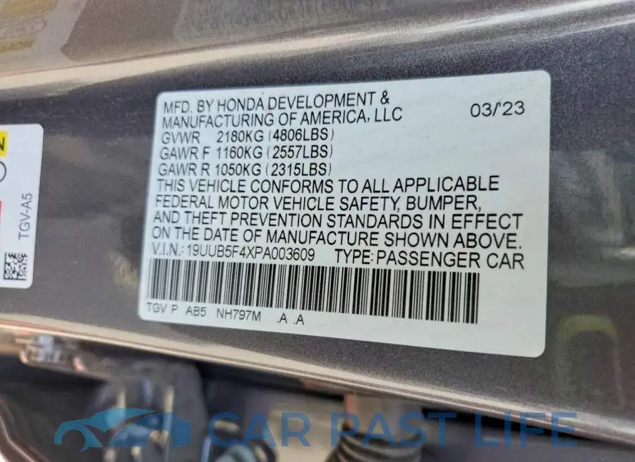 19UUB5F4XPA003609# 12