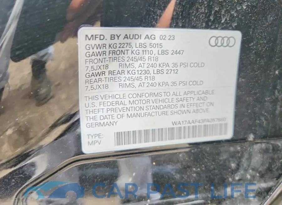 WA17AAF43PA057660# 13