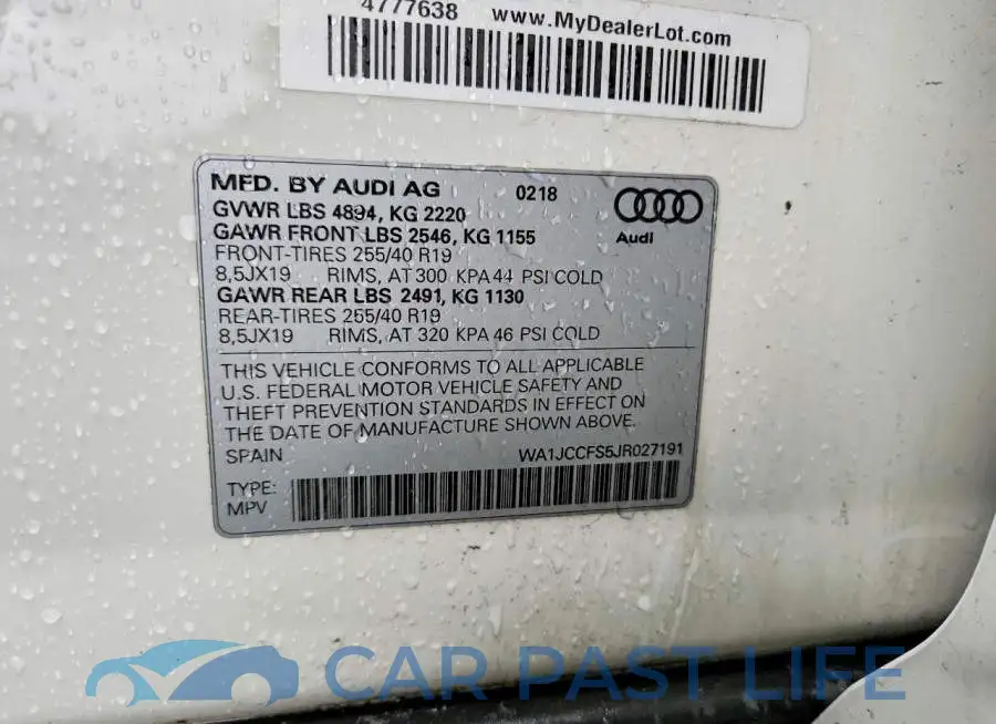 WA1JCCFS5JR027191# 13