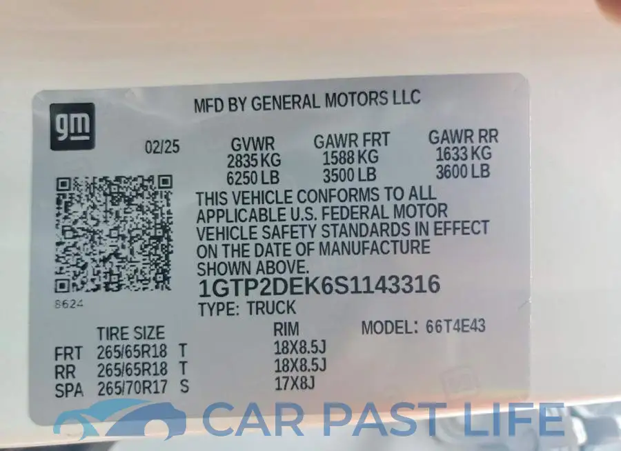 1GTP2DEK6S1143316# 12