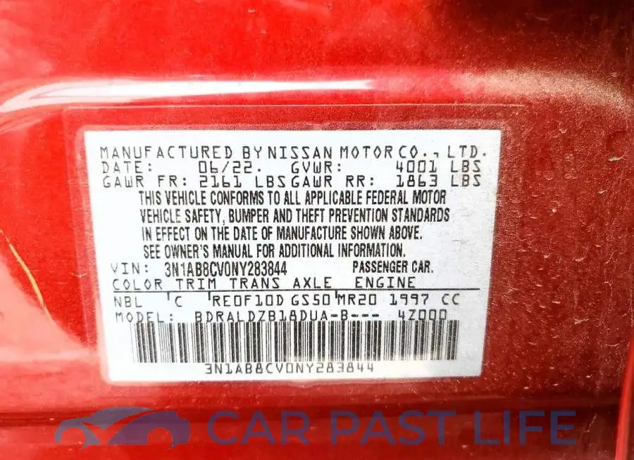3N1AB8CV0NY283844# 12