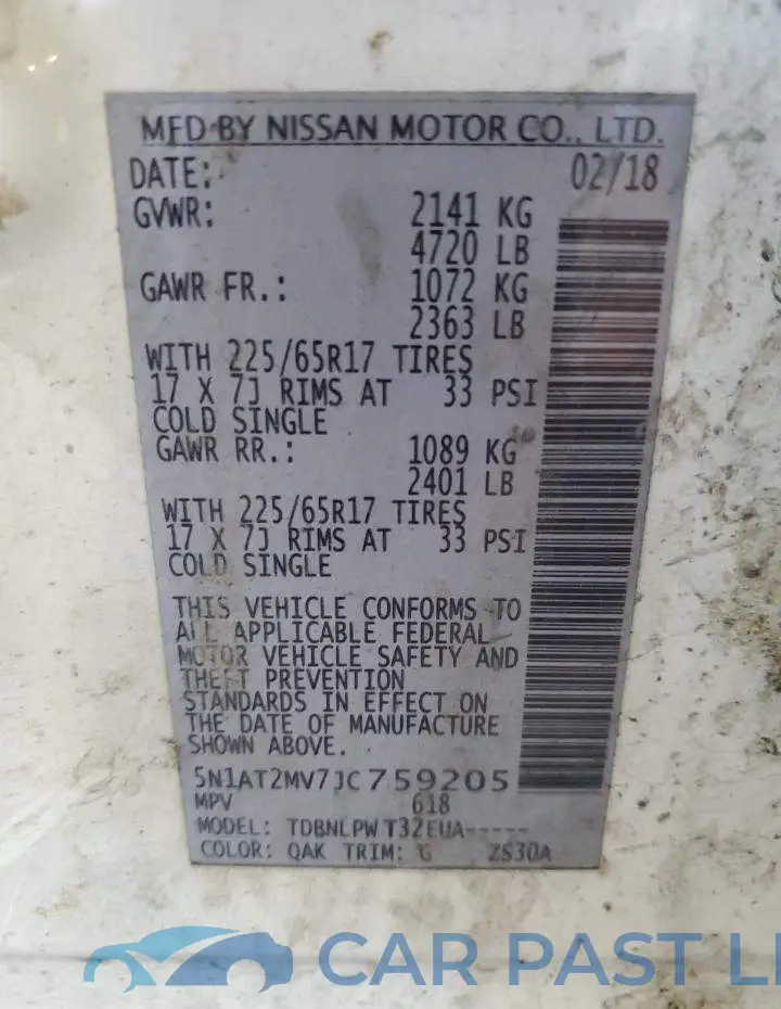 5N1AT2MV7JC759205# 13