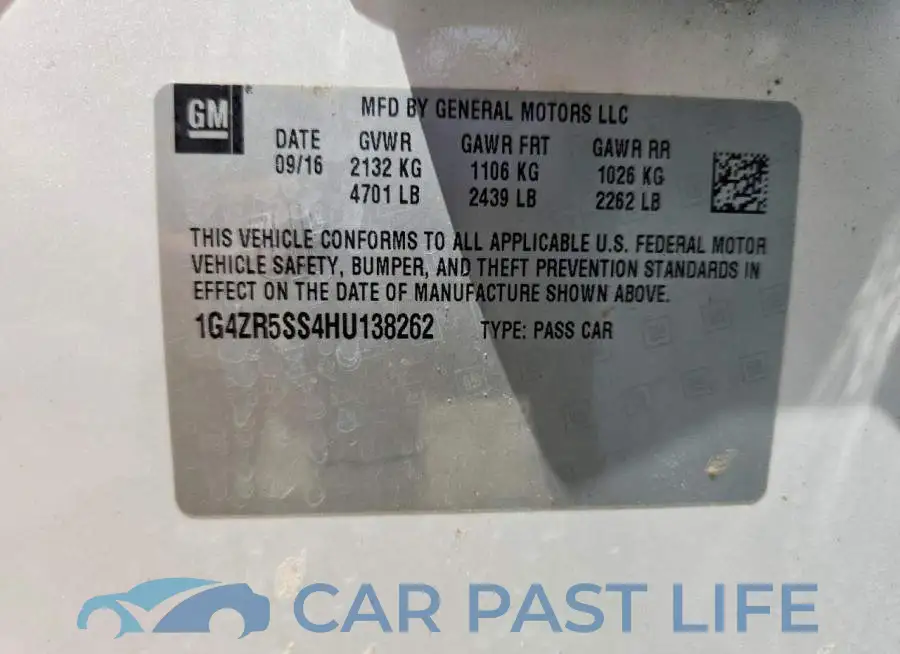 1G4ZR5SS4HU138262# 12