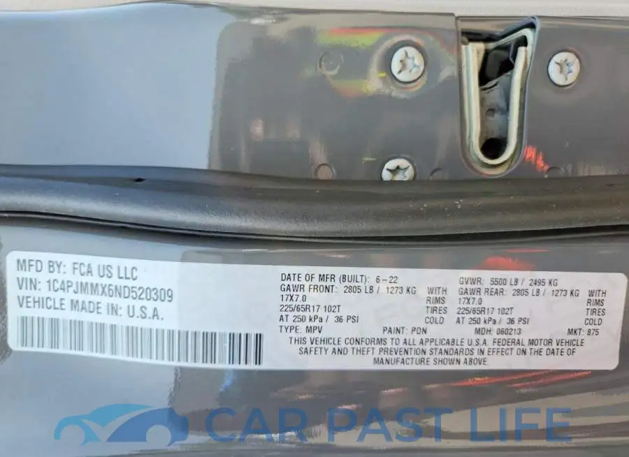 1C4PJMMX6ND520309# 14