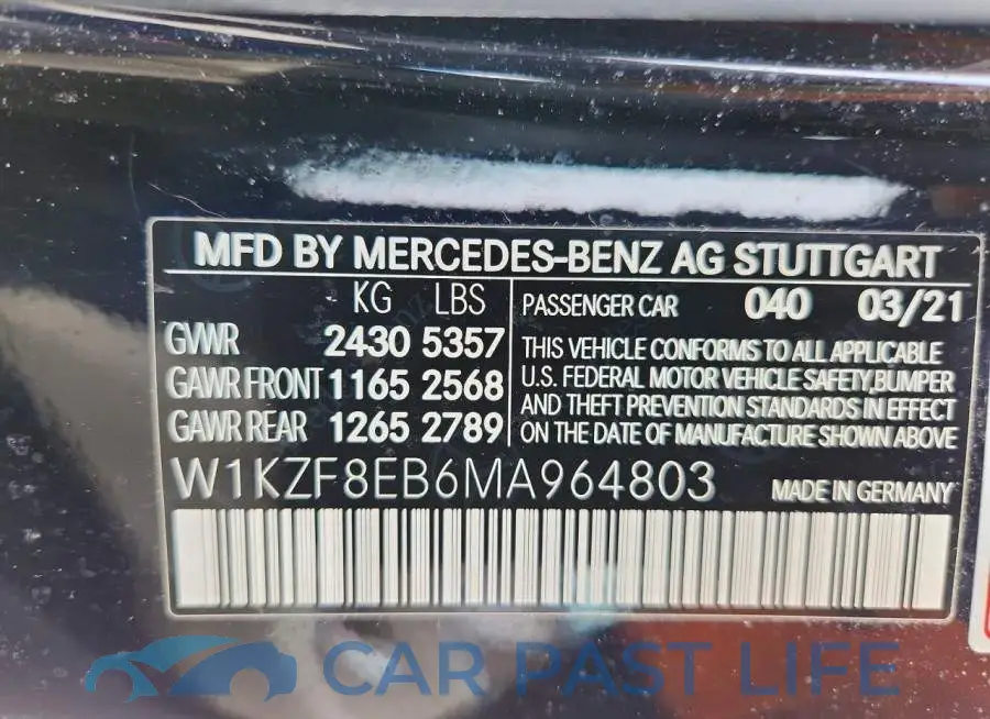 W1KZF8EB6MA964803# 12