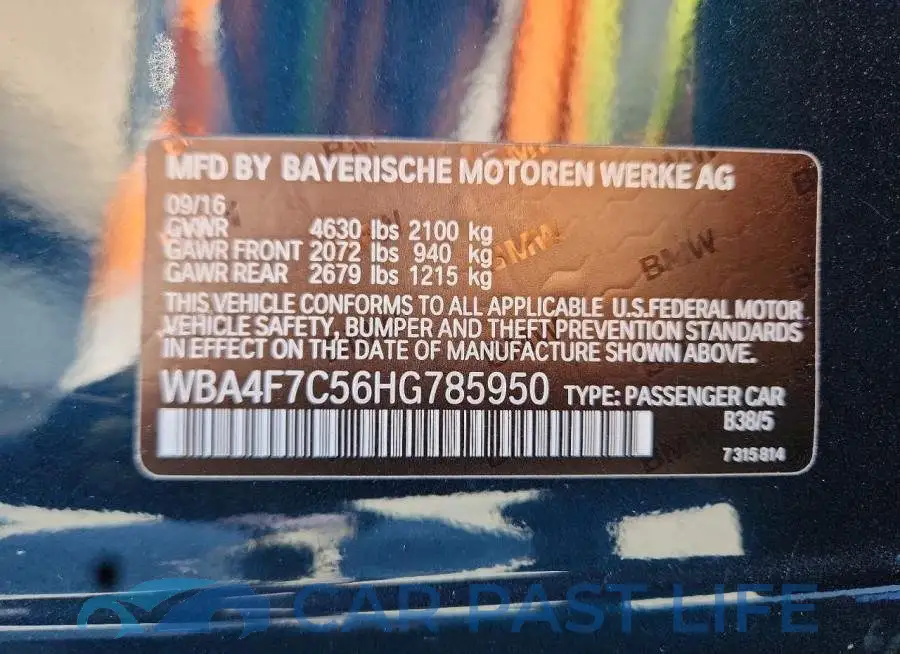 WBA4F7C56HG785950# 12