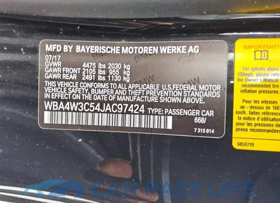 WBA4W3C54JAC97424# 12