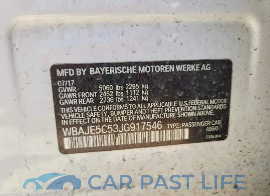 WBAJE5C53JG917546# 12