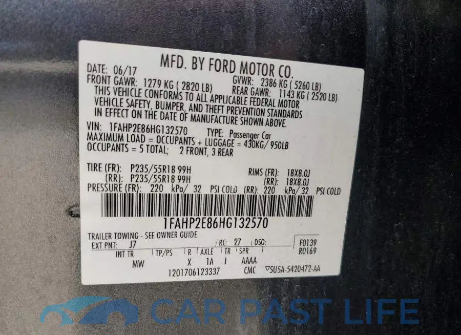 1FAHP2E86HG132570# 12