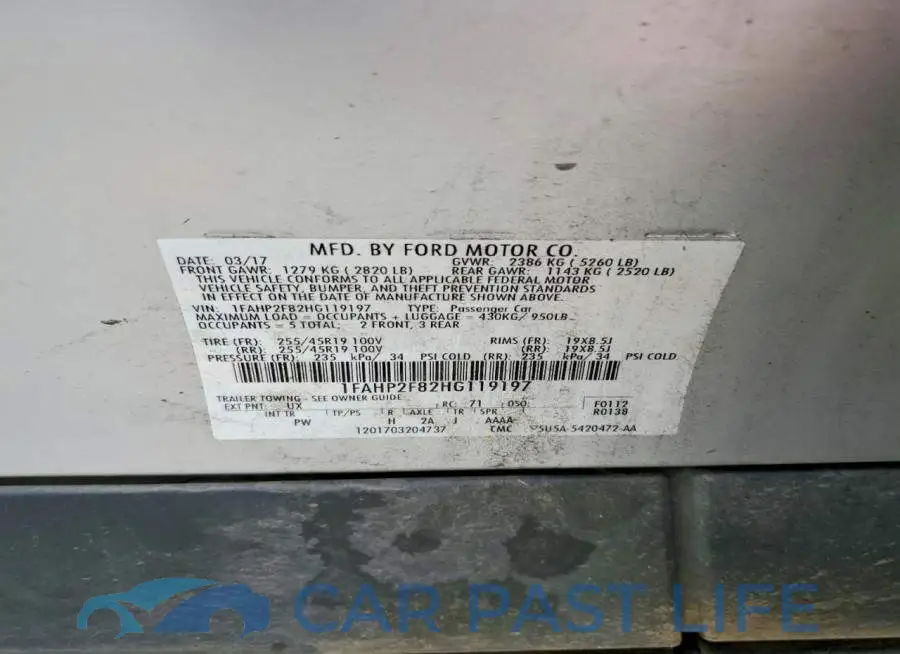 1FAHP2F82HG119197# 12