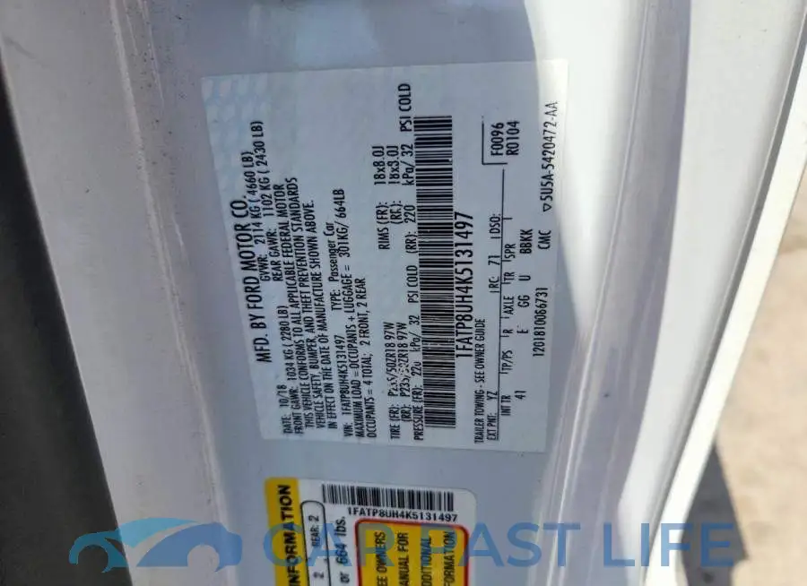 1FATP8UH4K5131497# 12