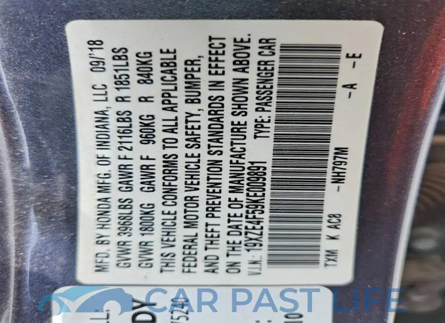 19XZE4F59KE009891# 12