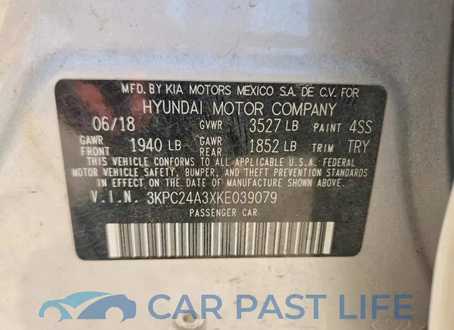 3KPC24A3XKE039079# 12